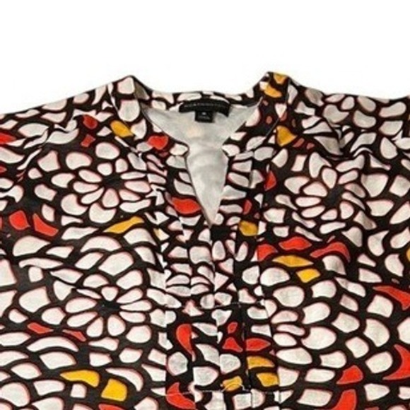 Worthington Sleeveless Blouse Medium Floral Print Red Orange Yellow White Black - Picture 1 of 4